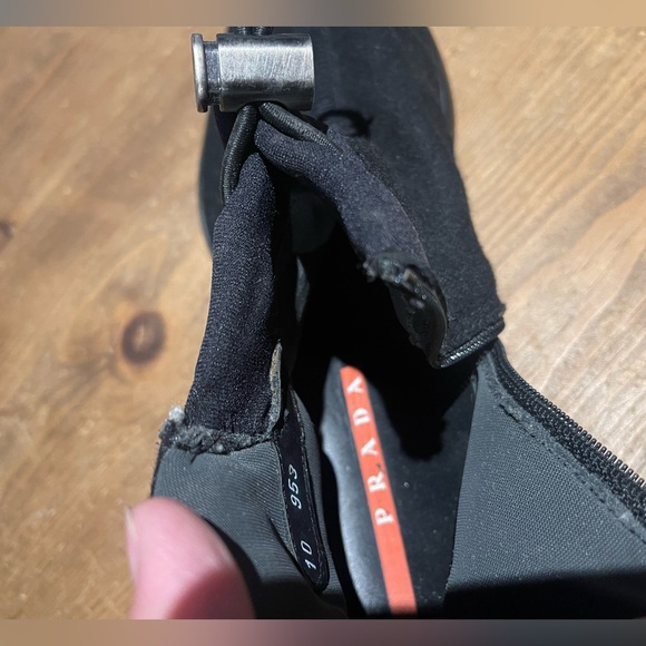 Men’s Prada quarter slide in boots size 10 all black cloth. - Picture 8 of 11